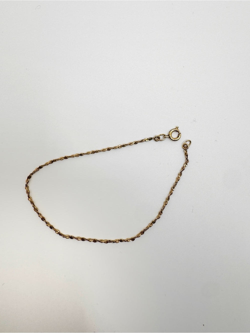 Vintage 1/20 12K Gold Filled Rope Chain Bracelet